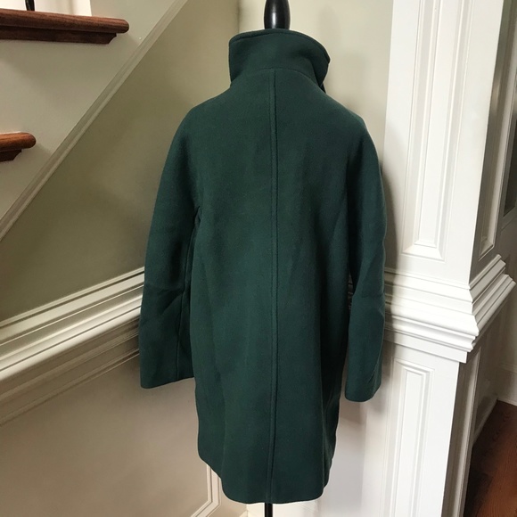 JCREW Villa Cocoon Coat Womens 2 Green Mid Length Stadium Cloth Wool BA538 - Picture 12 of 13